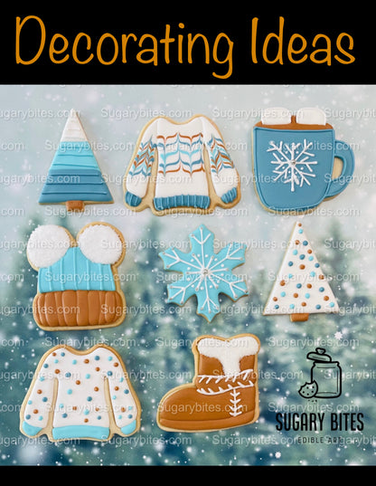 Winter Cookie Decorating Kit, Winter DIY Cookie Kit, (Large Cookies) ***INCLUDES 24 ITEMS*** With 4 Icing Bags & 3 Deluxe Sprinkle!!