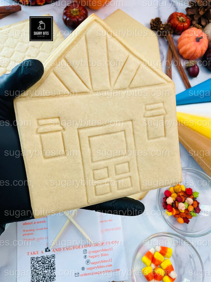 Fall Gingerbread House Cookie Decorating Kit, DIY Cookie Kit, (Large Cookies), ***INCLUDES 30 ITEMS***With 5 Icing Bags & 11 Deluxe Sprinkles