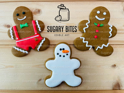 Gingerbread Cookie Decorating Kit, Christmas DIY Cookie Kit, (Large Cookies), ***INCLUDES 24 ITEMS***With 4 Icing Bags & 3 Deluxe Sprinkles!