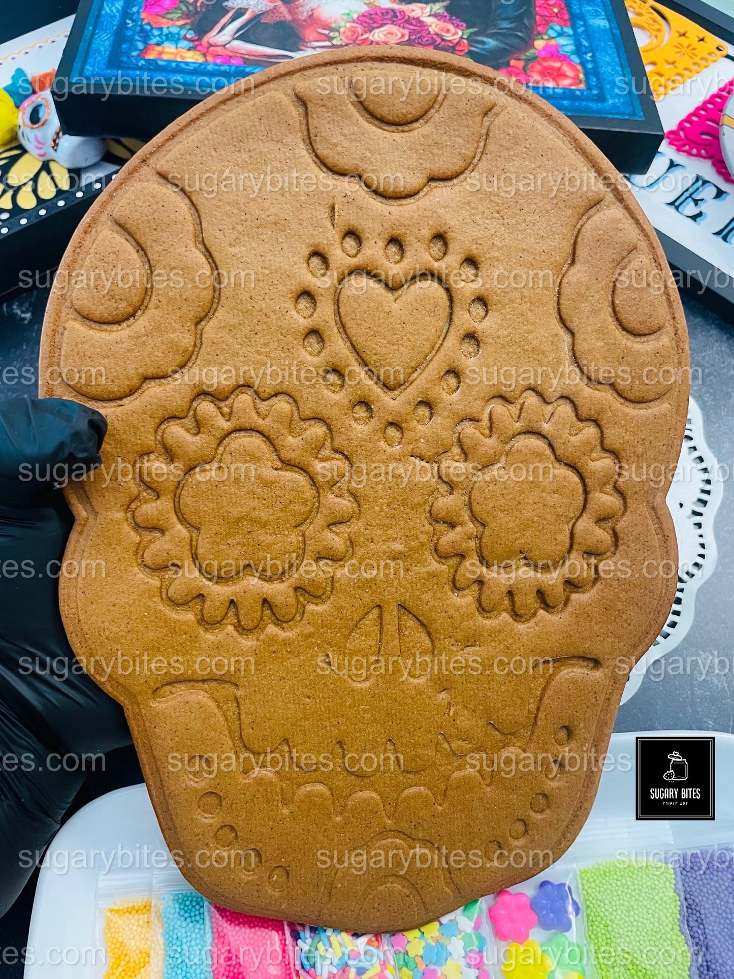 Sugar Skull Cookies, ****11 INCHES Giant Sugar Skull Cookies**** Day of the Dead Skull Cookies!!!