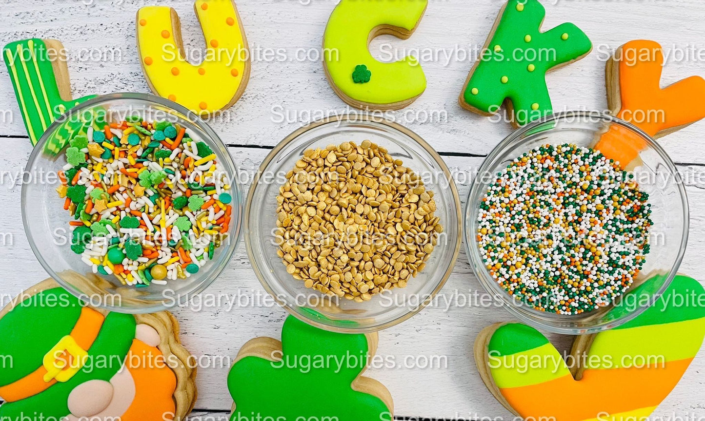 St Patrick’s Day Cookie Decorating Kit, St. Patrick’s Day DIY Cookie Kit, **INCLUDES 26 ITEMS** , Included Deluxe Sprinkles