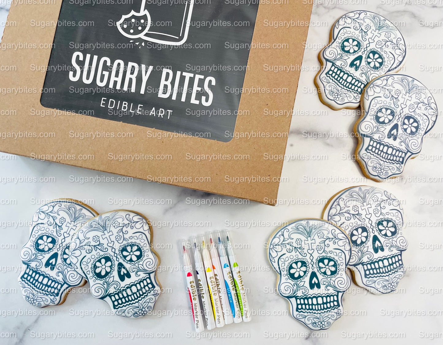 Halloween Cookies, Cookie Coloring Kit 6 or 12 Cookies with 6 Edible Ink Markers!