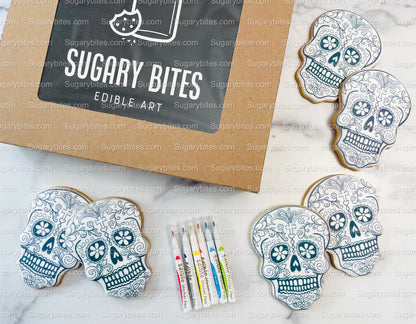 Halloween Cookies, Cookie Coloring Kit 6 or 12 Cookies with 6 Edible Ink Markers!