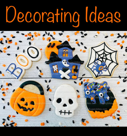 Halloween Cookie Decorating Kit, DIY Cookie Kit, (Large Cookies) ***INCLUDES 24 ITEMS*** With 4 Icing Bags & 3 Deluxe Sprinkle!