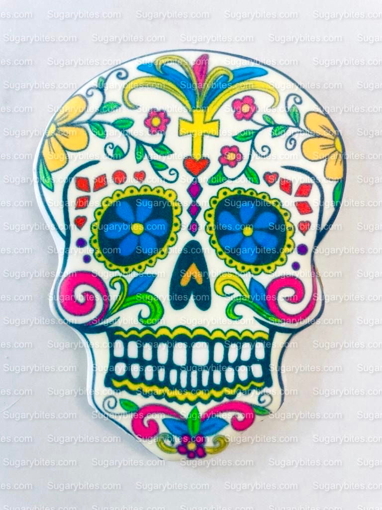 Sugar Skull Cookies, Set of 12 Cookies, Vanilla Sugar Cookie, Highly Detailed Edible Image!