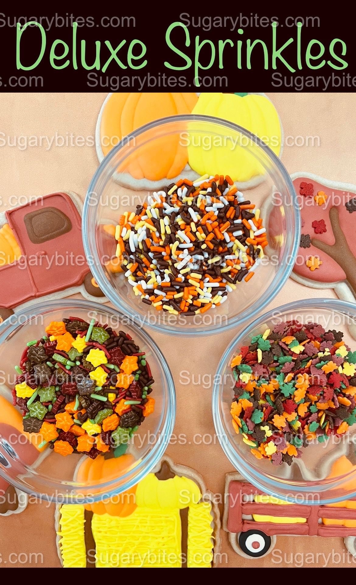 Fall Cookie Decorating Kit, Fall DIY Decorating Cookies Kit, (Large Cookies), **INCLUDES 24 ITEMS**, with 4 Icing Bags and 3 Sprinkles!!!…with FREE SHIPPING!!!