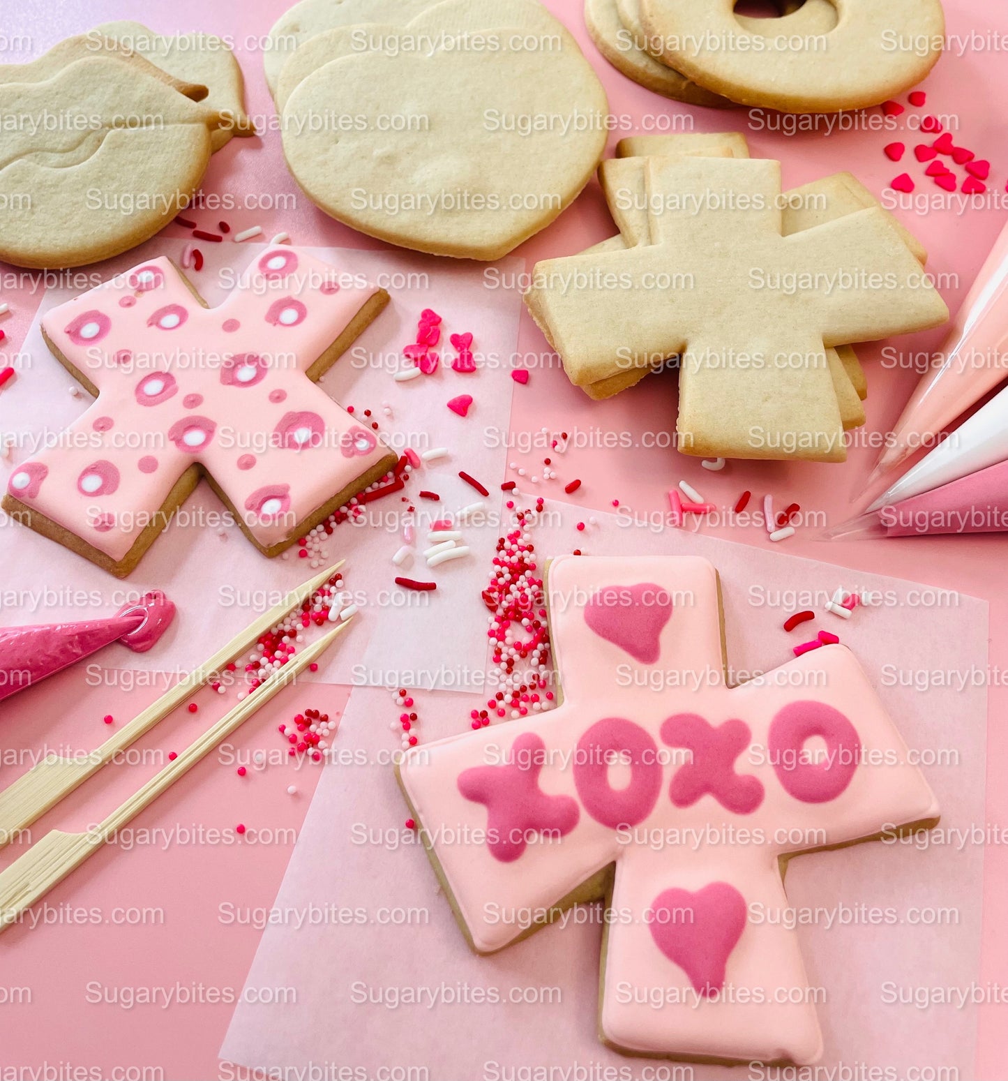 Valentines Day Cookie Decorating Kit, DIY Valentine Cookie Decorating Kit, **INCLUDES 24 ITEMS** (Large Cookies), Valentine's Day Cookies