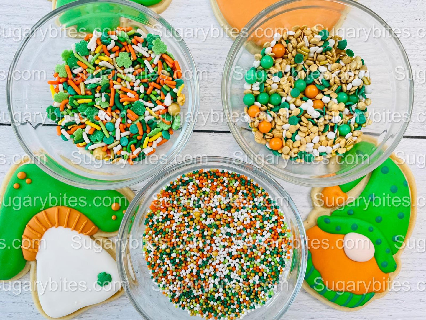 St Patricks Day Cookie Decorating Kit St. Patrick’s Day DIY Cookie Kit, **INCLUDES 23 ITEMS** (Large Cookies), Included Deluxe Sprinkles