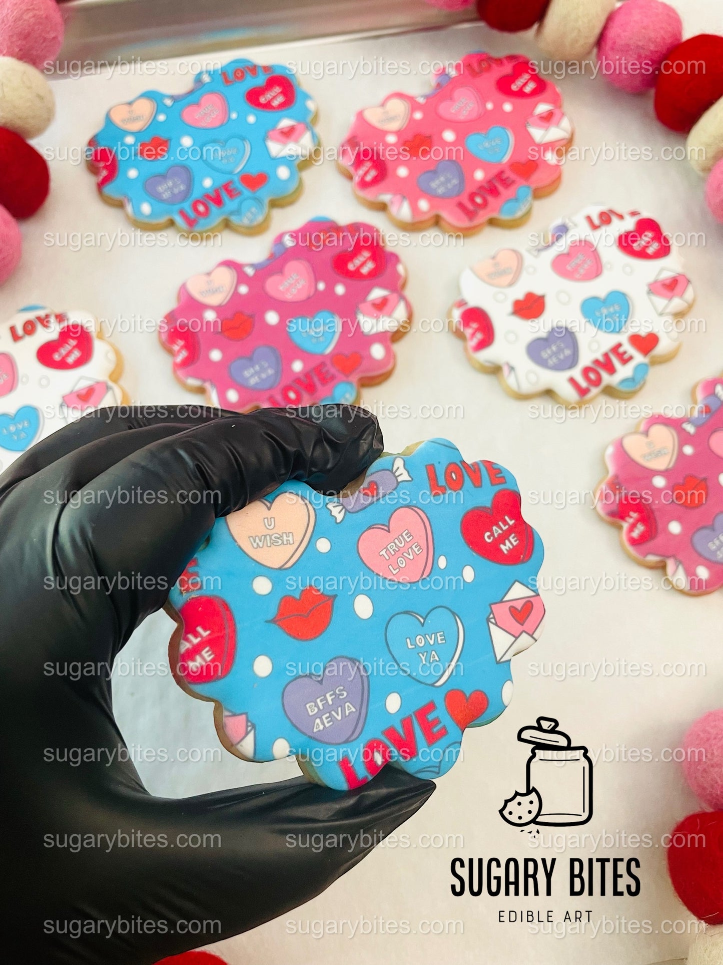 Valentine’s Day Cookie Set, Frenchie Cookie Set, Valetines Gift,**SET of 12 Cookies**