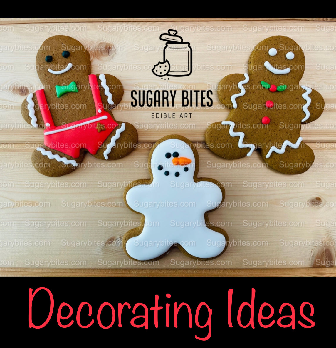 Gingerbread Cookie Decorating Kit, Christmas DIY Cookie Kit, (Large Cookies), ***INCLUDES 24 ITEMS***With 4 Icing Bags & 3 Deluxe Sprinkles!