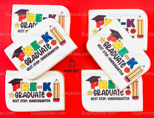 Pre-K Cookies, Pre-K Graduation Gift, Edible Photo Cookies, (Includes 12 Cookies), Pre-K favors, Pre-K Grad.