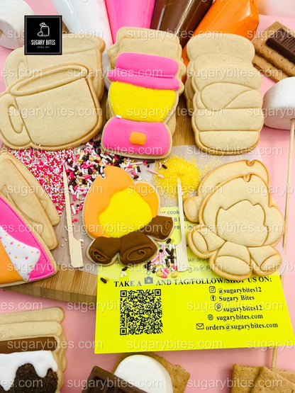 Camping Cookie Decorating Kit, Campfire Cookies, S’more Cookies, (Large Cookies)**INCLUDES 24 ITEMS** With 4 Icing Bags & 3 Deluxe Sprinkle!