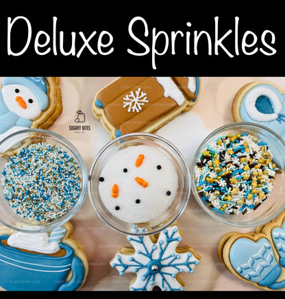 Winter Cookie Decorating Kit, Winter DIY Cookie Kit, (Large Cookies) ***INCLUDES 24 ITEMS*** With 4 Icing Bags & 3 Deluxe Sprinkle!!