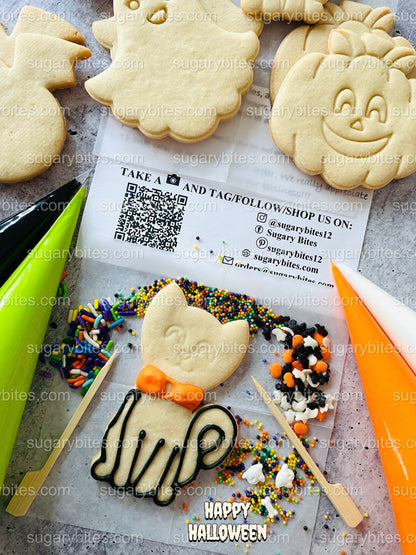 Halloween Cookie Decorating Kit, DIY Cookie Kit, (Large Cookies) ***INCLUDES 24 ITEMS*** With 4 Icing Bags & 3 Deluxe Sprinkle!!