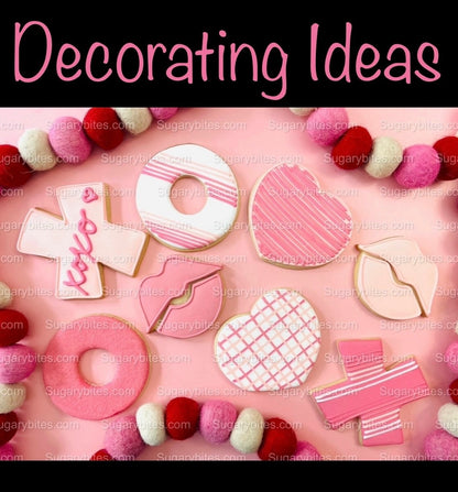 Valentines Day Cookie Decorating Kit, DIY Valentine Cookie Decorating Kit, **INCLUDES 24 ITEMS** (Large Cookies), Valentine's Day Cookies
