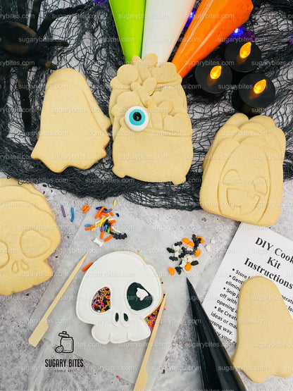 Halloween Cookie Decorating Kit, DIY Cookie Kit, (Large Cookies) ***INCLUDES 24 ITEMS*** With 4 Icing Bags & 3 Deluxe Sprinkle!!