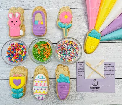 Easter Cookie Decorating Kit, Easter DIY Cookie Kit, **INCLUDES 25 ITEMS** (Large Cookies), Included Deluxe Sprinkles