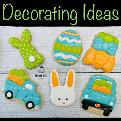 Easter Cookie Decorating Kit, DIY Easter Sugar Cookie Decorating Kit, **INCLUDES 24 ITEMS**, (Extra Large Cookies)