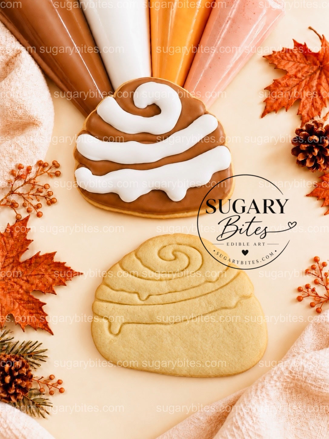 Fall Cookie Decorating Kit: 12 Cookies, 4 Ready-to-Use Royal Icing Bags, 3 Sprinkle Mixes; Thanksgiving Family & Classroom Activity Gift Set