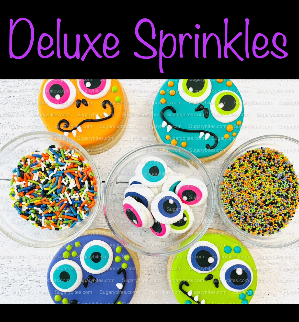 Halloween Cookie Decorating Kit, DIY Cookie Kit, (Large Cookies) ***INCLUDES 25 ITEMS***, Includes Deluxe Assorted Colors Icing Eyes!