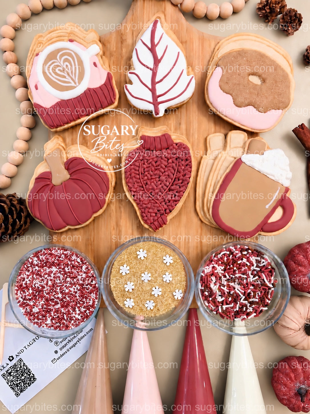 Fall Cookie Decorating Kit, Cozy DIY Cookie Kit, Pumpkin & Maple Leaf Cookies, Thanksgiving Activity, Family Gift, Winter Cookie Kit