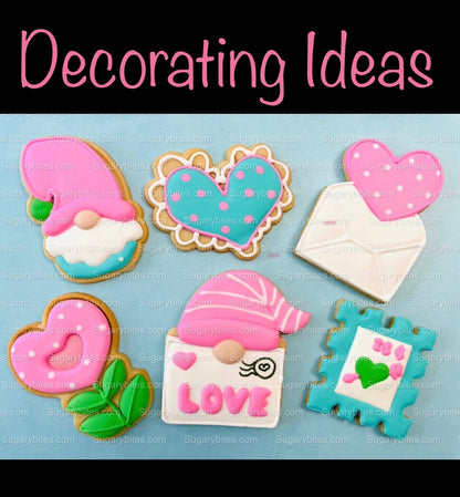 Valentine’s Day Cookie Decorating Kit, Heart DIY Cookie Kit, **INCLUDES 24 ITEMS** (Large Cookies), Deluxe Sprinkles Included!!!