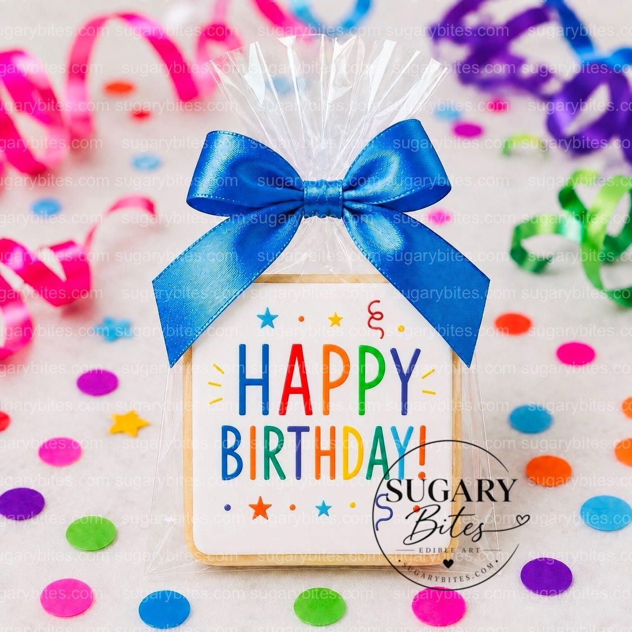 Happy Birthday Cookies – Set of 12 Printed 3” Birthday Cookie Favors, Individually Wrapped