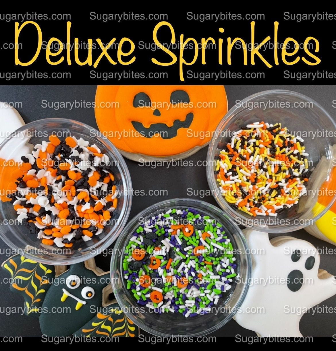 Halloween Cookie Decorating Kit, DIY Cookie Kit, (Large Cookies) ***INCLUDES 24 ITEMS*** With 4 Icing Bags & 3 Deluxe Sprinkle!