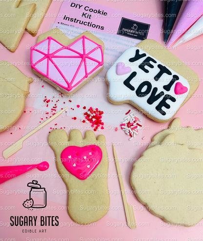 Valentines Cookie Decorating Kit, Heart DIY Cookie Kit, **INCLUDES 24 ITEMS** (Large Cookies), Deluxe Sprinkles Included!!!