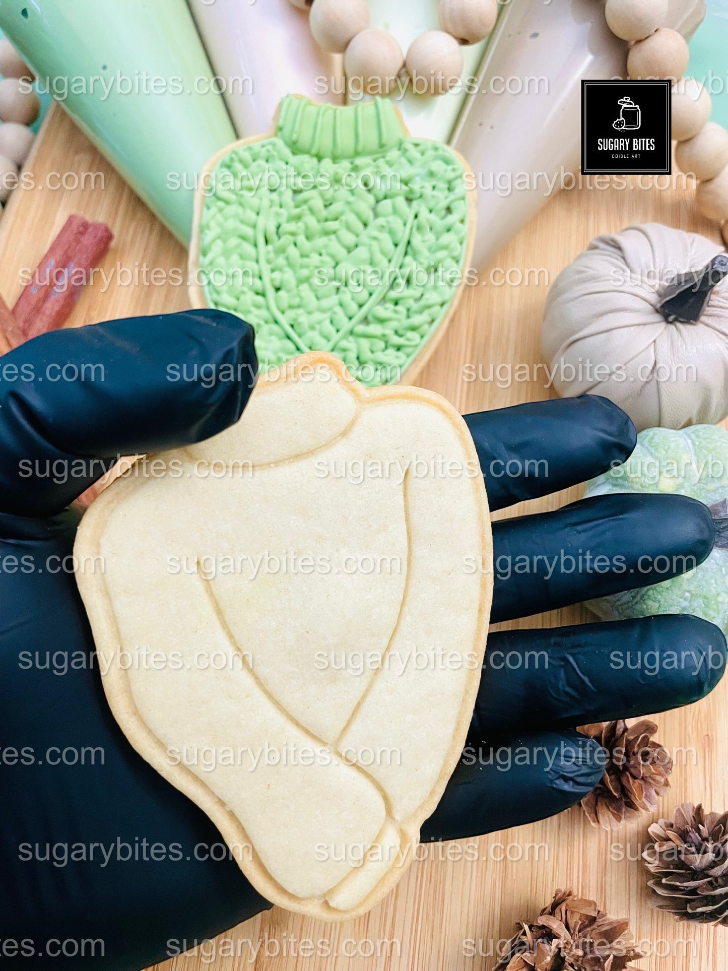 Autumn Cookie Kit – Matcha Coffee, Cozy Sweater, Pumpkin, Leaf, and Donut Designs, (Large Cookies) **INCLUDES 24 ITEMS** With 4 Icing Bags & 3 Deluxe Sprinkle!