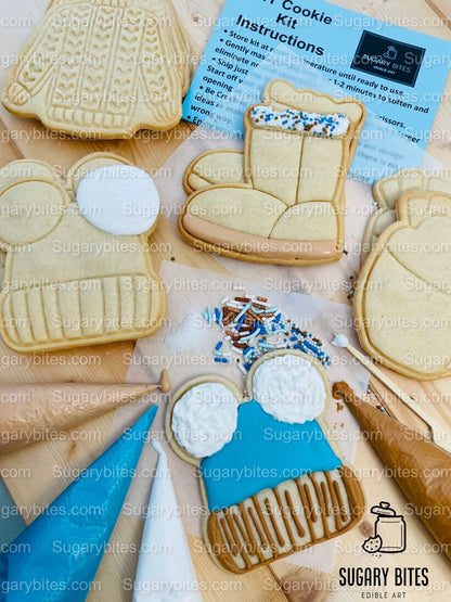Winter Cookie Decorating Kit, Winter DIY Cookie Kit, (Large Cookies) ***INCLUDES 24 ITEMS*** With 4 Icing Bags & 3 Deluxe Sprinkle!