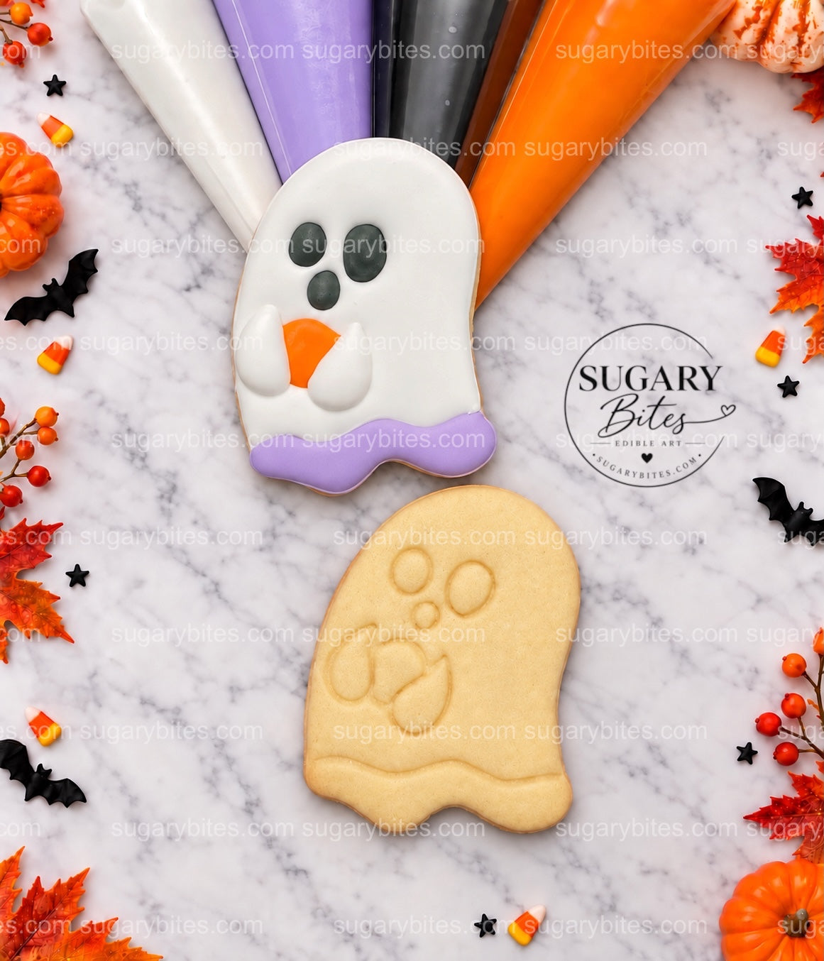 Halloween Cookies | Halloween Cookie Decorating Kit for 12 | Royal Icing & Sprinkles | Large Cookies |