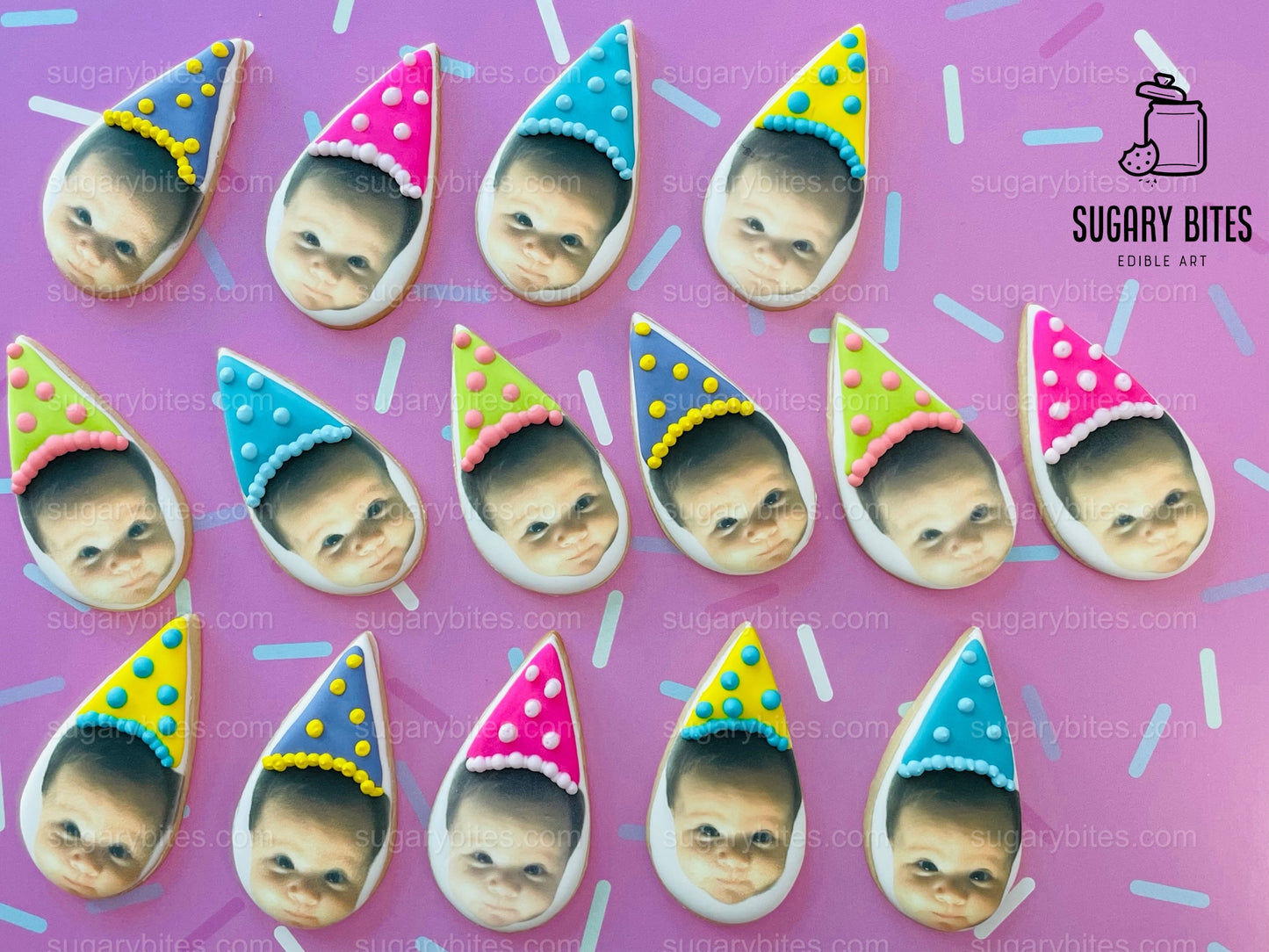 Personalized Face Cookies, Birthday Cookies, Unique Custom Birthday Cookies For Any Events… Set of 12 Custom Face Edible Photo Cookies