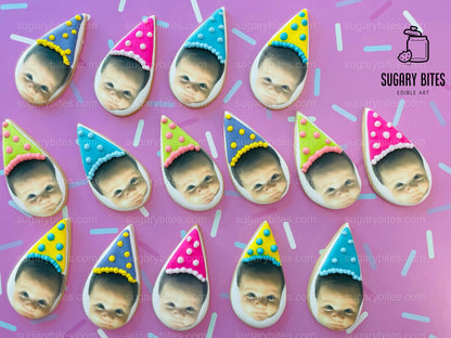 Personalized Face Cookies, Birthday Cookies, Unique Custom Birthday Cookies For Any Events… Set of 12 Custom Face Edible Photo Cookies