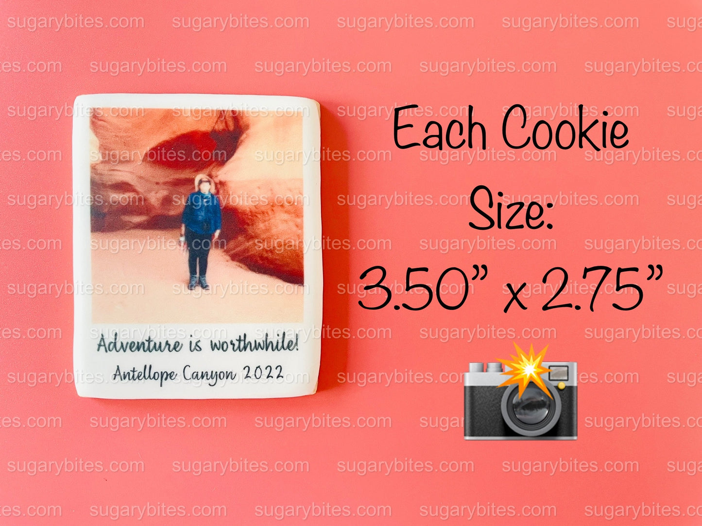 Polaroid Photos, (Large Cookies), Set of 12 Personalized Edible Photo Cookies, Customizable Printed Vanilla Sugar Cookie, Highly Detailed Edible Image!
