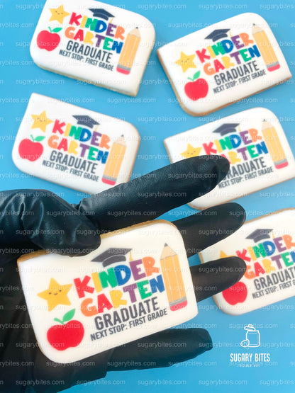 Kindergarten Cookies, Kindergarten Graduation Gift, Edible Photo Cookies, (Includes 12 Cookies), Kindergarten favors, Kindergarten Grad.