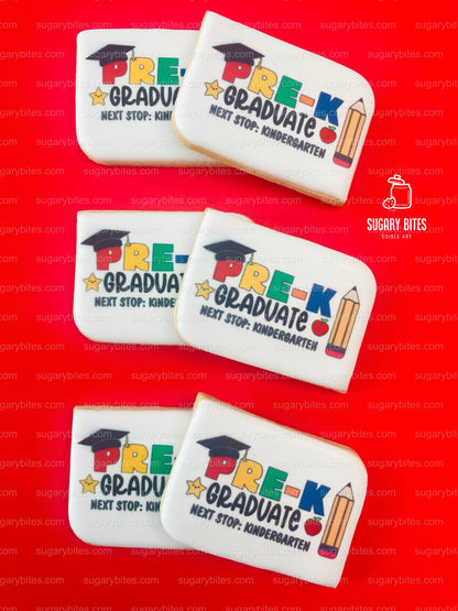 Pre-K Cookies, Pre-K Graduation Gift, Edible Photo Cookies, (Includes 12 Cookies), Pre-K favors, Pre-K Grad.