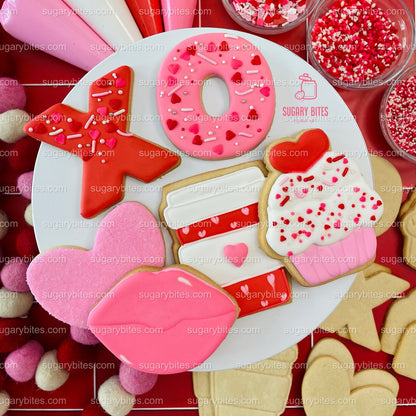 Valentine’s Day Cookie Decorating Kit, DIY Valentine’s Day Cookie Kit, **INCLUDES 24 ITEMS** (Large Cookies), Deluxe Sprinkles Included!!!
