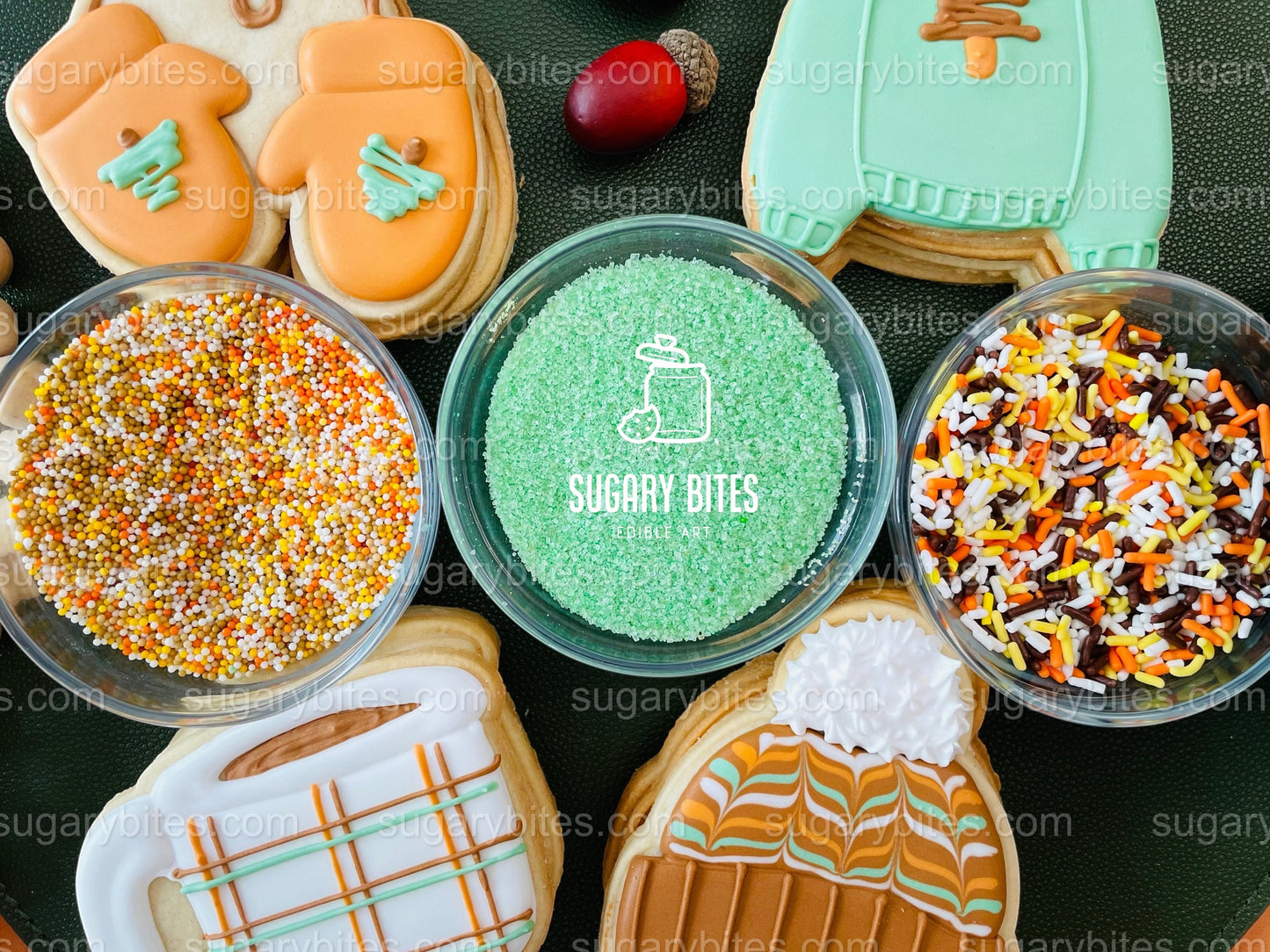 Fall Cookie Decorating Kit, Thanksgiving DIY cookie kit **INCLUDES 24 ITEMS* Zoom Party Favors, Assorted Shaped Cookie Kit, (Large Cookies)