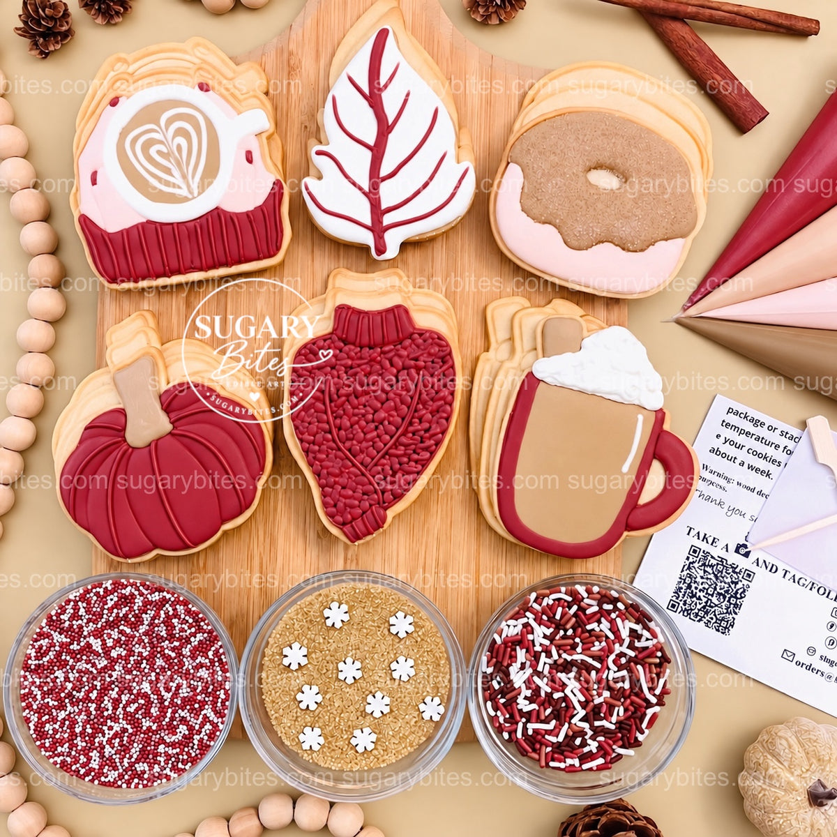 Fall Cookie Decorating Kit, Cozy DIY Cookie Kit, Pumpkin & Maple Leaf Cookies, Thanksgiving Activity, Family Gift, Winter Cookie Kit