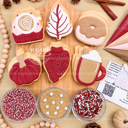Fall Cookie Decorating Kit, Cozy DIY Cookie Kit, Pumpkin & Maple Leaf Cookies, Thanksgiving Activity, Family Gift, Winter Cookie Kit
