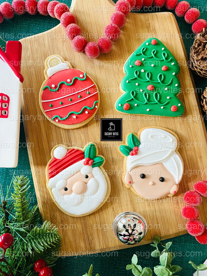 Christmas Cookie Decorating Kit, Christmas DIY Cookie Kit, (Large Cookies), ***INCLUDES 24 ITEMS*** With 4 Icing Bags & 3 Deluxe Sprinkles!