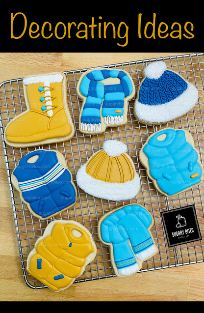 Winter Cookie Decorating Kit, Winter DIY Cookie Kit, (Large Cookies) ***INCLUDES 24 ITEMS*** With 4 Icing Bags & 3 Deluxe Sprinkle!!