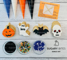 Load image into Gallery viewer, Halloween Cookie Decorating Kit, DIY Cookie Kit, (Large Cookies) ***INCLUDES 24 ITEMS*** With 4 Icing Bags &amp; 3 Deluxe Sprinkle!
