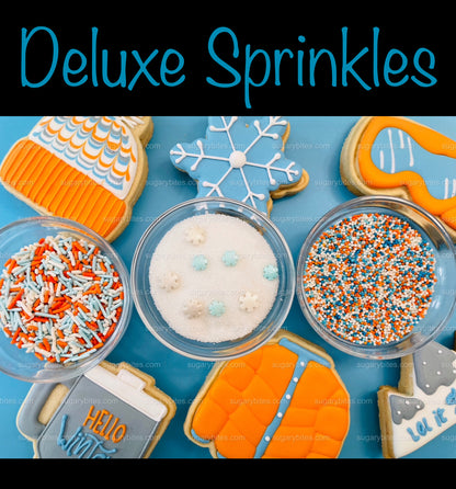 Winter Cookie Decorating Kit, Winter DIY Cookie Kit, (Large Cookies) ***INCLUDES 24 ITEMS*** With 4 Icing Bags & 3 Deluxe Sprinkle!!