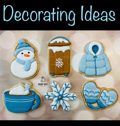 Winter Cookie Decorating Kit, Winter DIY Cookie Kit, (Large Cookies) ***INCLUDES 24 ITEMS*** With 4 Icing Bags & 3 Deluxe Sprinkle!!