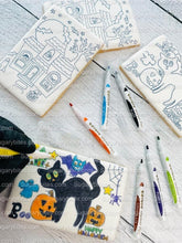 Load image into Gallery viewer, Halloween Cookies, Set of 4 Coloring Halloween Cookies with 7 Edible Markers, Color your own Halloween Cookies!
