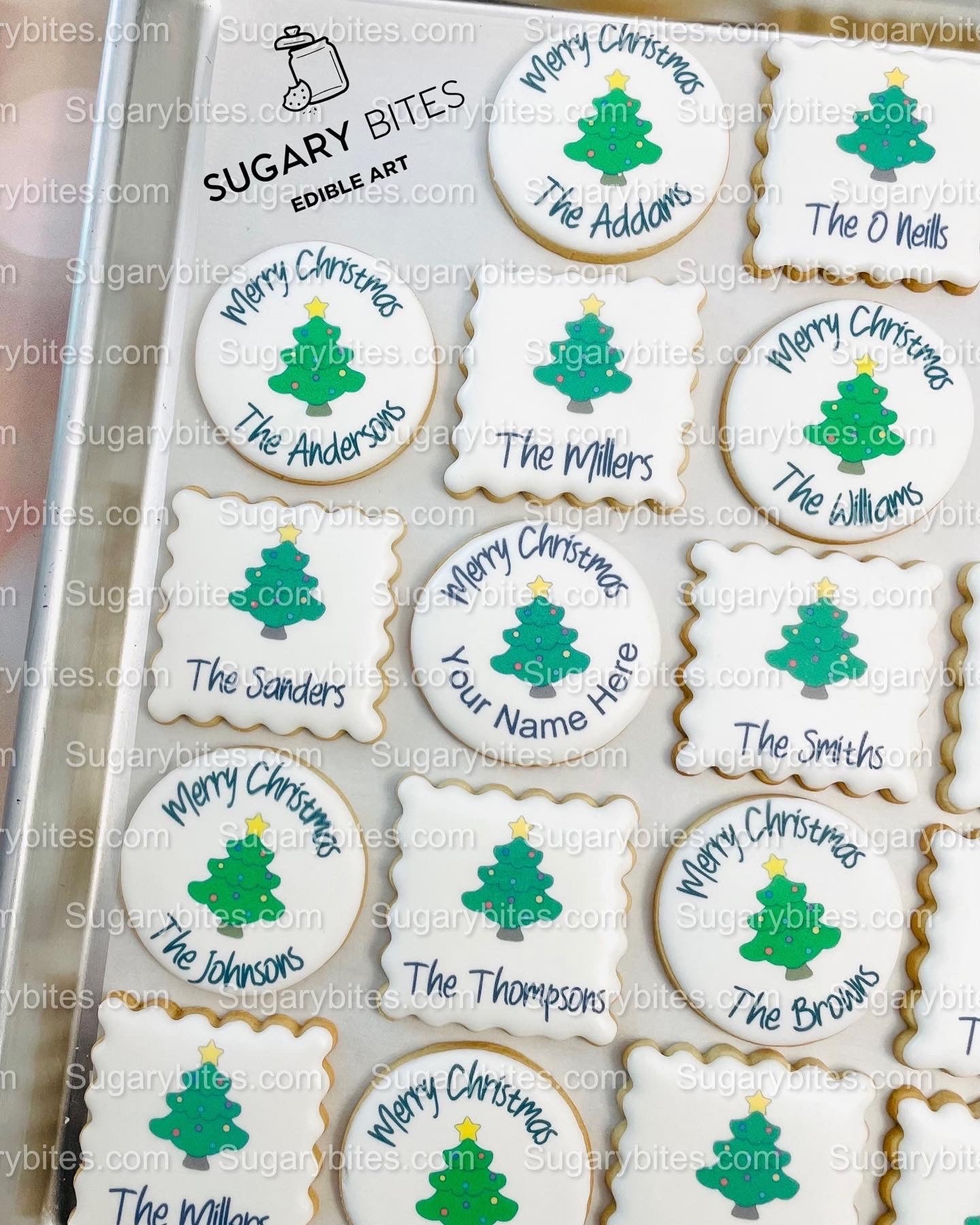 Edible Photo Cookie, Set of 12 Personalized Last Name or Name Edible Cookies, Customizable Printed Cookies, Highly Detailed Edible Image!