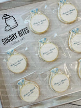 Load image into Gallery viewer, Wedding Ring Cookies,  Bridal Shower Cookies, **SET of 12 Cookies** Engagement Cookies, Bridal Party Gift, Bridal Flavors, Gourmet Fresh Cookies
