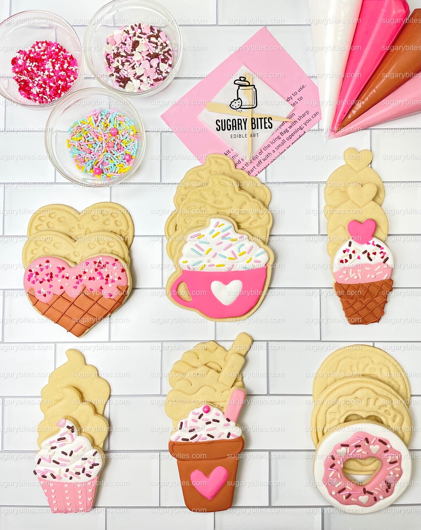 Sweet Treat Cookie Decorating Kit, Sweet Treat DIY cookie kit , **INCLUDES 24 ITEMS**, (Large Cookies), Deluxe Sprinkles Included with 4 Icing Bags!!!